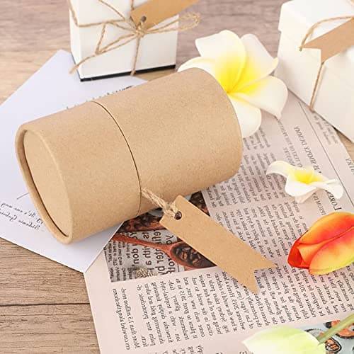 AUTUUCKEE 200 Pcs Kr-AFT Gift Tags, Brown Paper Gift Tags Small Blank with String, Present Tags for Wedding Labels Birthday Luggage — view 6