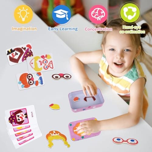 ASTARON Magnetic Puzzle for Toddlers, 32 pcs Puzzles Portable Travel Toys for Kids, Plane Car Activities Educational Learning Toy Birthday Gifts for Girls — view 5