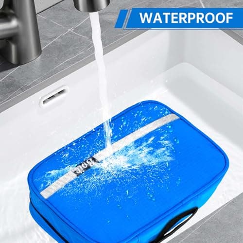 Boic Hanging Toiletry Bag, Foldable Travel Wash Bag with Hanging Hook, Blue — view 4