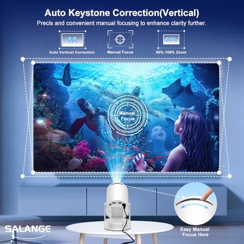 Salange HY300Ultra Smart Projector Android 14 Built-in Apps,4K & 8K Support — view 6