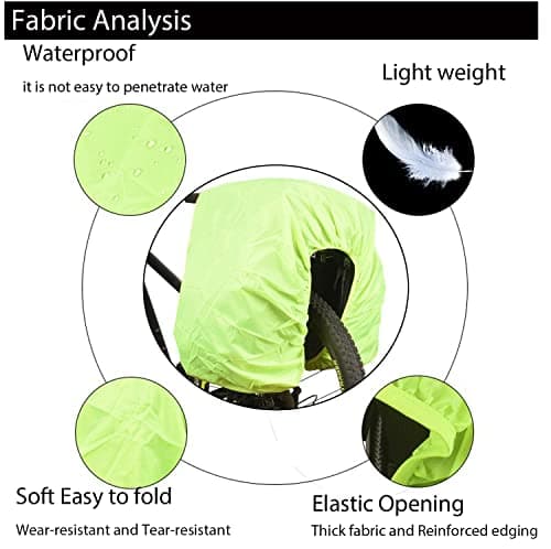 VAOLOAV 100L Rain Cover for Bicycle Basket Rain Cover Bicycle Bag Luggage Rack Waterproof Yellow — view 6