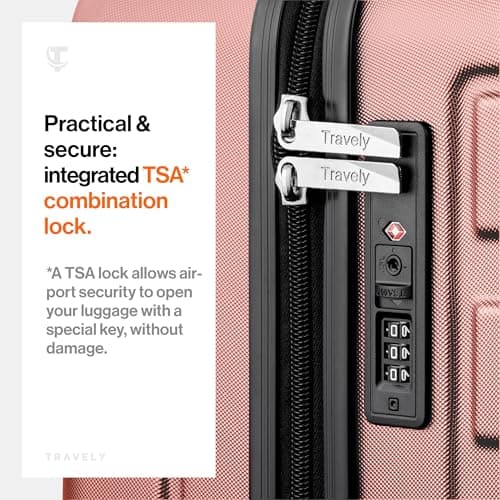 Travely Polycarbonate XL Suitcase Large 77cm - 158cm Linear Dimensions - 20kg Suitcase Including TSA Lock, Hard Shell, Travel Case — view 6