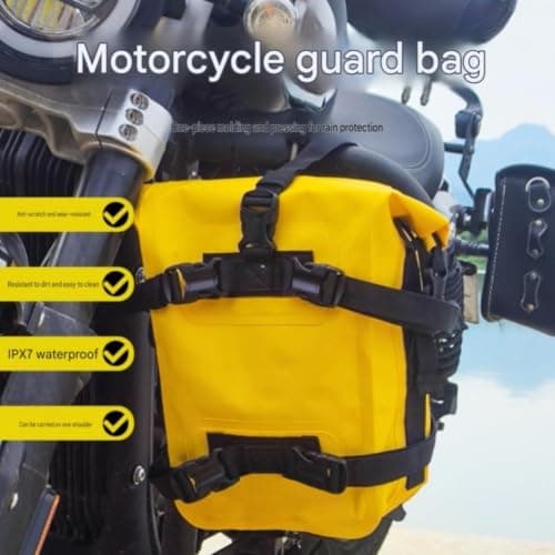 Dolvitrny Waterproof PVC Motorcycle Side Panniers(31 * 19 * 10cm Yellow) — view 5