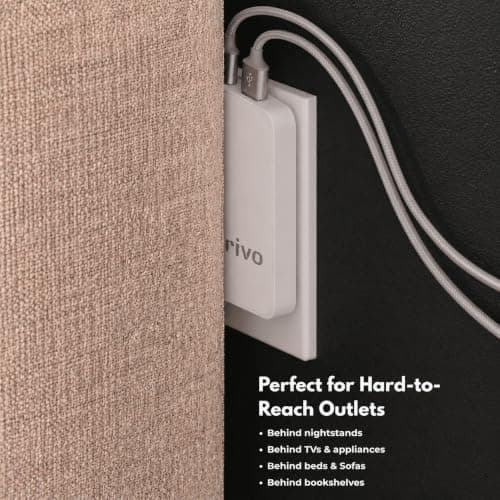 Orivo Ultra-Slim Flat USB-C & USB QC 3.0 Charger UK Charger, 20W Multi Port UK Power Plug, Type C Fast-Charging iPhone 16/15/14 Pro Max, Galaxy Mobile Phones, UK Travel Adapter, (White) — view 6