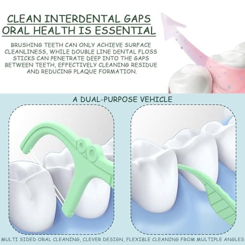AYNKH 252 Disposable Compartmentalised Floss, Travel Pack, Mint Double, Flossing Stick, Multi-Functional Dental Cleaning Tools, Portable Floss, Oral Cleaning Stick, Flossing — view 6