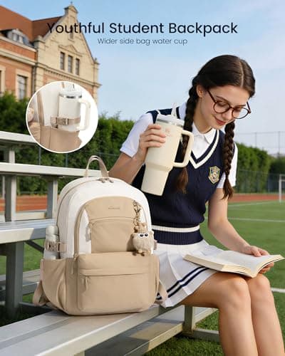 LOVEVOOK 15.6 Inch Laptop Backpack for Women, Waterproof School Work Bag — view 2