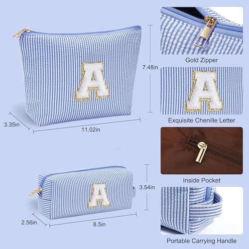 Parima Birthday Gifts for Women Teen Girls - Birthday Gifts Idea for Friend Female | Cute Blue Makeup Bag Pouch Cosmetic Bags Travel Toiletry Bag for Her Mom Girlfriend Wife Bridesmaid Teenage Girl — view 4