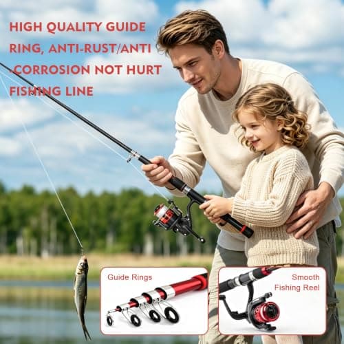 Telescopic Fishing Rod and Spinning Reel Combo,Complete Set for Beginner — view 4
