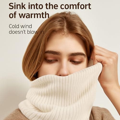 Neck Gaiter And Winter Snood, Plush-Lined Black Pull-On Design, 2-Pack — view 3