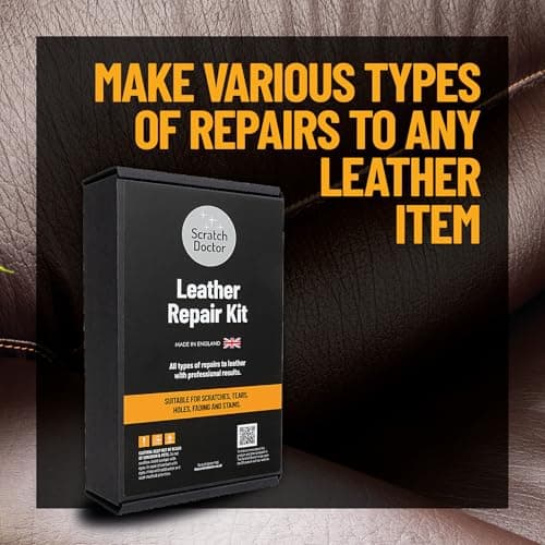 Scratch Doctor Complete Leather Repair Kit Patch, Fill, Repair & Recolour Scratches, Tears, Holes in Leather Furniture, Sofas, Car Seats (Maroon) — view 2