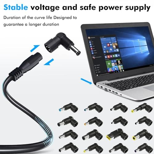 90W Universal Laptop Charger with 16 Tips AC Power Adapter Compatible with HP Dell Len-ovo Acer Asus IBM Samsung Toshiba Sony Gateway Notebook Ultrabook Laptop — view 3