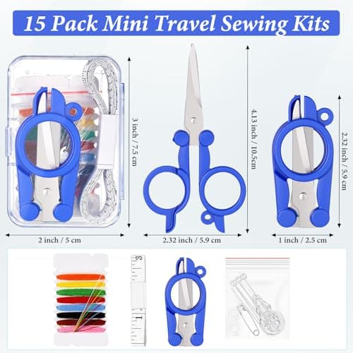Knitgrip 15 Boxes Mini Sewing Kit Travel Size Pre Threaded Needle Emergency — view 2