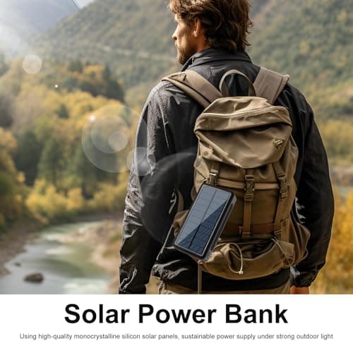 Solar Power Bank 20000mAh Waterproof Battery Pack Built-in LED Flashlight — view 2