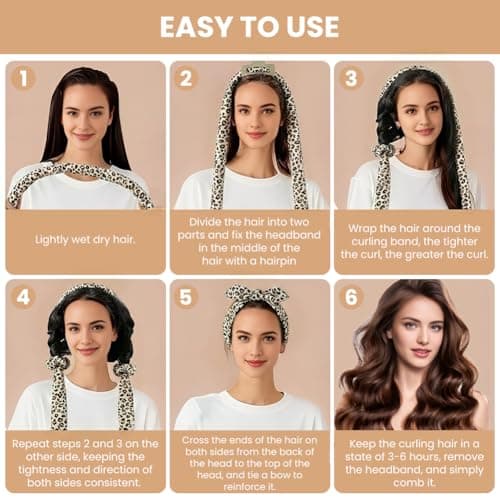 BUTBU Heatless Curlers Headband, 5PCS No Heat Hair-Curlers and Rollers — view 6