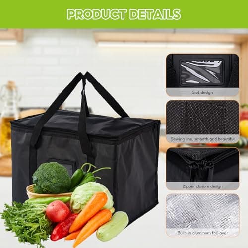 Food Delivery Bag,50L Soft Cool Bag,Foldable Cool Box Insulated Picnic Bag — view 3