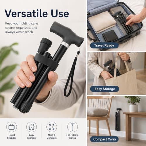 4PCS Walking Stick Holder, Crutch Accessories Bundle, Walking Stick Holder Clip for Mobility Scooter Accessories, Secure Walking Sticks, Crutches & Accessoriess for Daily Walking Support — view 3