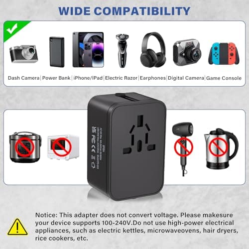 EFISH International Travel Plug Adapter,Fast Charging & Quick Charge — view 4