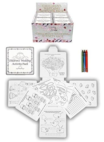 HENBRANDT Wedding activity pack for children, crayons, drawing and colouring book, travel games, pack of 4 — view 2
