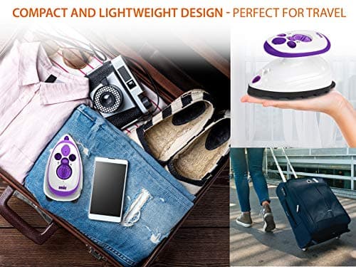 ANSIO Travel Iron Quilting Mini Steam Generator Craft Iron - Purple/White — view 5