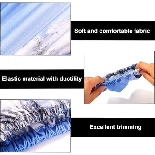 Sinbana 4pcs Ski Snowboard Goggle Cover Sleeves, 4 Snowy Mountains Patterns Polyester Ski Goggle Lens Cover Protectors for Adults Kids Travel Storage Accessories Scratch-Resistant & Dust-Resistant — view 4
