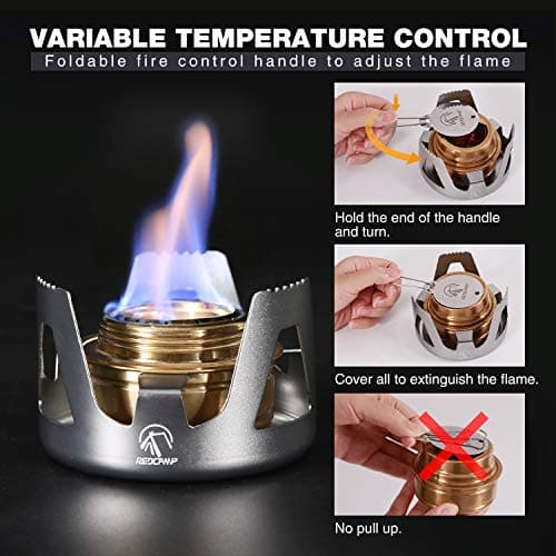 REDCAMP Brass Alcohol Stove，Brass Spirit Burner,Ultralight Portable，Silver — view 4