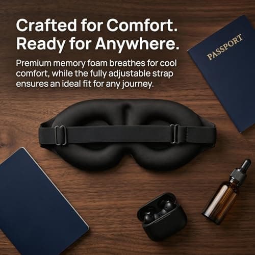 Sleep Mask Light Blocking Eye Mask for Sleeping Men and Women, 3D Contoured Cup Sleeping Mask with Zero Eye Pressure, Ultra Soft Comfortable Blindfold for Side Sleepers, Travel Essentials — view 4