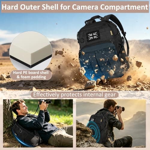 OUUTMEE Tactical Camera Backpack, Camera Rucksack with Waterproof Cover — view 5