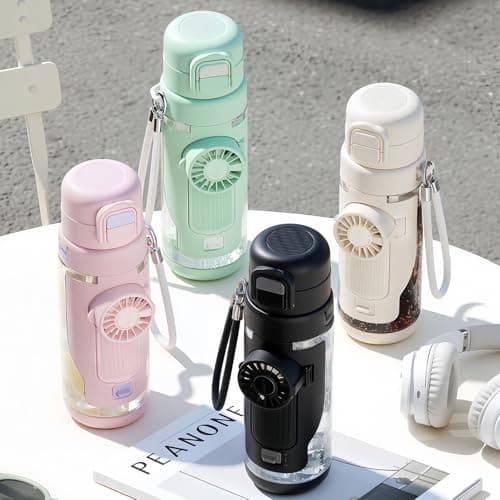 PANGBOER Portable Hydrations Bottle with Quick Releases Lid and Fan Water Container for Outdoors Adventure Insulated Sports Bottle — view 3