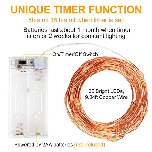 innotree 3 Pack Fairy Lights Battery Operated with Timer — view 2