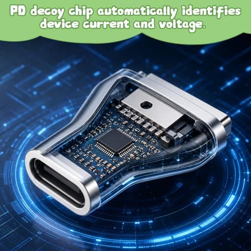 USB-C to Magnetic Adapter for MacBooks, for Magsaf Connector Type C to Magsaf2 T-Head, 100W PD Fast Charging Converter for MacBooks Air Pro 2013-2015 — view 4