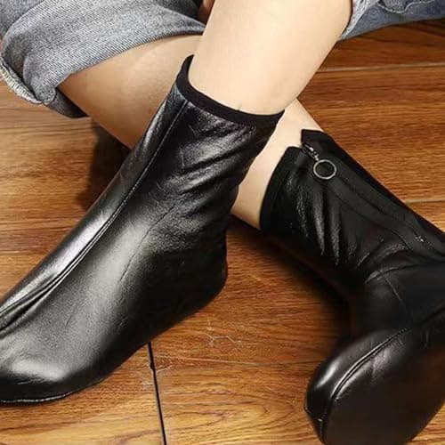 Nucelit Women Men Winter Warm PU Leather Thermal Slipper Socks Plush Warm Fleece Lined Floor Carpet Prayer Wear Non Sip Socks Machine Washable — view 4