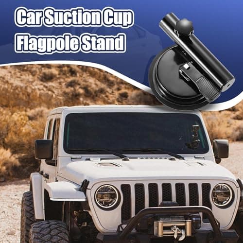 Rechory Suction Cup Flag Holder,Auto Flagpole Holder - No Drilling Flag Pole Stand for Vehicle Car Truck Trailer Pickup Road Trip Travelers Sports Fans Event Organizers — view 2