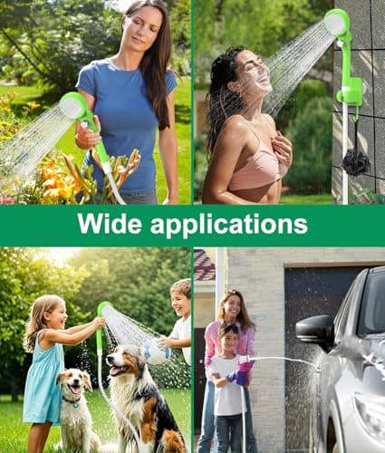 WADEO Portable Camping Shower, [10 Days Runtime] Rechargeable Battery Shower Pump, Outdoor Shower Kit for Beach, Pet, Travel, Car — view 5