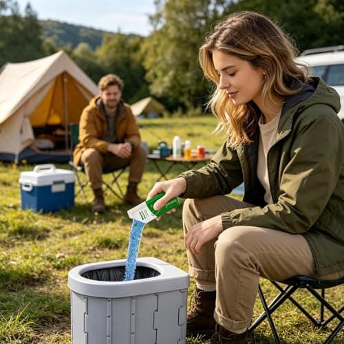 20 Pack Portable Camping Toilet Gel, Rapid Absorbent Waste Gel Odor Control Eco Friendly, Gels for Hiking Backpacking RV Road Trip Outdoor Toilet Portable Potty Travel — view 2