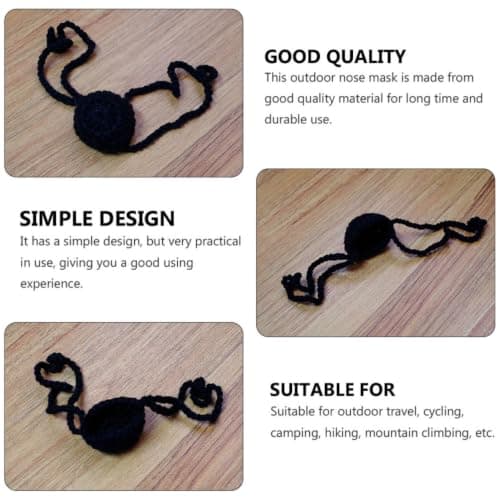 Cabilock Black Nasal Cover 3a08 Woven Wool for Outdoor Travel Cycling — view 3