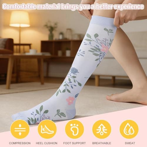 Zuimei 6 Pairs 20-30 mmhg Compression Socks for Women Men — view 4