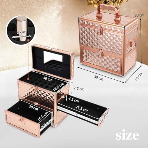 Large Vanity Case Makeup Box Nail Technician Case Nail Polish Organiser — view 6