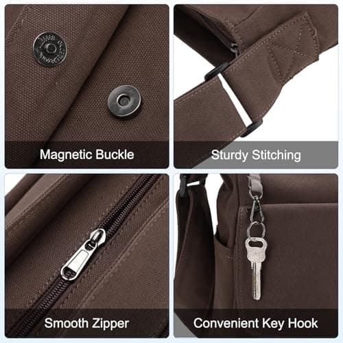 Chase Chic Canvas Messenger Bag, Large Crossbody Satchel Bags for Women Men — view 6