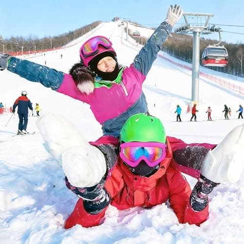 JIfengan Ski Goggles Snowboard Goggles - UV Adjustable Riding Offroad Protective Goggles, Cycling Motorcycle ATV Glasses For Youth Men Women Kids (Pink) — view 2