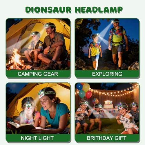 QCTOYS Kentrosaurus Dinosaur Headlamp LED Lights Adjustable Headband — view 6