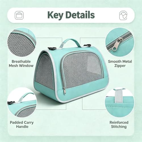 Green Cat Carrier Bag, Portable Pet Carrier For Small Animals，Green Pet Carrier Bag, Small Animal Carrier, Portable Design, Veterinary Visits, Outdoor Adventures, Travel Carrier, Durable Construction — view 3