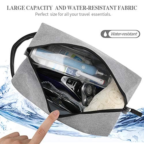KK Water - Resistant Hanging Toiletry Travel Bag – Spacious Grey Gym, Shaving, Make Up Bag for Men & Women — view 4