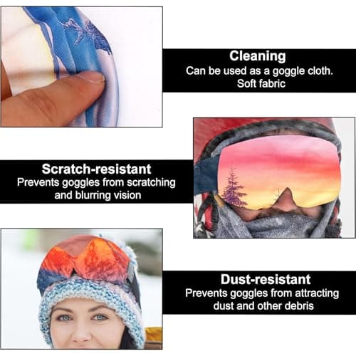 Sinbana 4pcs Ski Snowboard Goggle Cover Sleeves, 4 Sunset Patterns Polyester Ski Goggle Lens Cover Protectors for Adults Kids Travel Storage Accessories Scratch-Resistant & Dust-Resistant — view 5