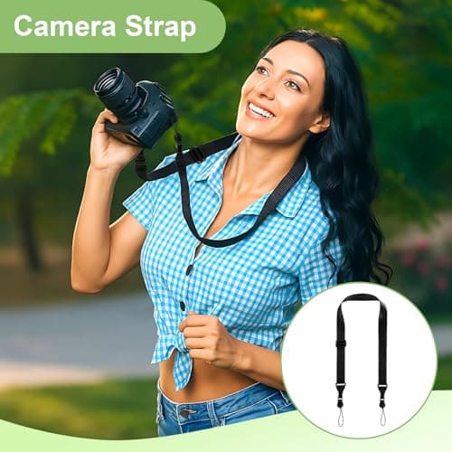 1 Pack Adjustable Shoulder Strap with Quick Release Buckles, Comfortable Non-Slip Neck Lanyard Strap for Tablet, Camera, Binoculars, Laptop Bag, Handbag, Luggage – Durable Nylon, Black, Medium Length — view 4