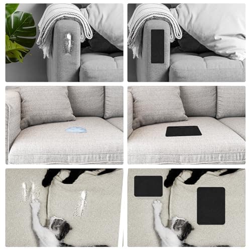 2 Pcs Canvas Self-Adhesive Fabric Repair Patch 28x20cm - Waterproof for Upholstery, Sofas, Tents, Furniture, Tote Bags, Car Seats, Cloth (Black) — view 2
