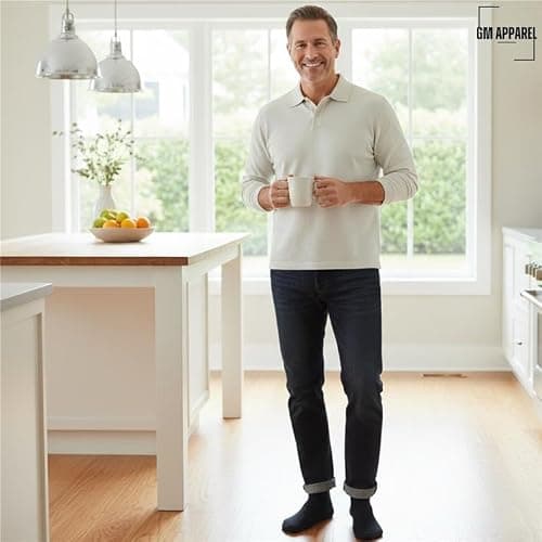 GM Apparel 6 Pair Mens Black Diabetic Socks – Extra Wide Big Foot Comfort – Perfect for Everyday Use | UK 6-11 (Black) — view 3