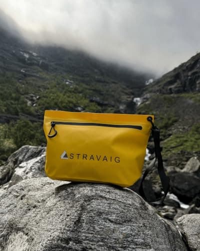 Stravaig Zip Bag – Small Water Resistant Trinkie Bag, Dry Bag & Accessories Holder | 500D PVC Pouch with spashproof Zip for Swimming, Travel | Secure Water-Resistant Bags (Yellow) — view 3