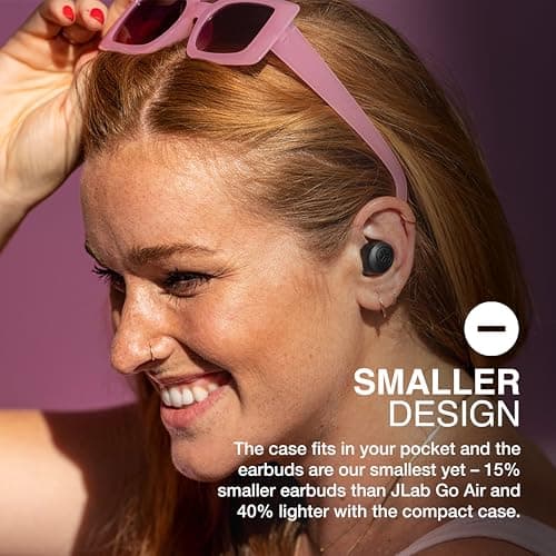 JLab Go Air Pop+ True Wireless Earbuds with Mic - Bluetooth, Dark Pink — view 2