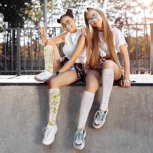 6 Pairs Compression Socks for Women, Floral Flight Pressure Socks, L-XL — view 5