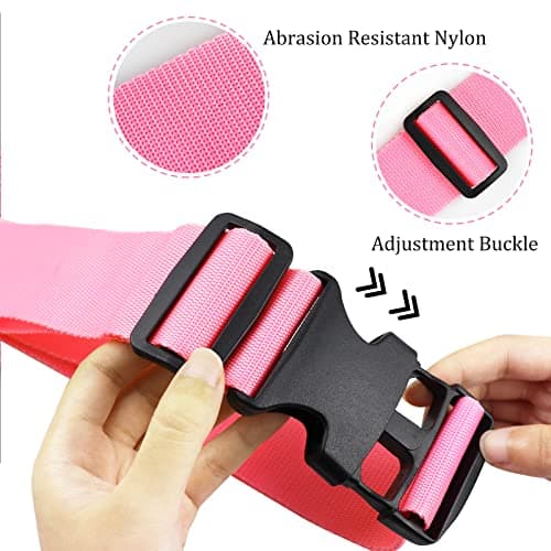 Luggage Suitcase Straps Set, Travel Accessories Thickened Luggage Belt with Quick Release Buckle, Adjustable Black Travel Luggage Straps for Suitcase Baggage (Pink, 2 PCS Set),(DBD001) — view 4